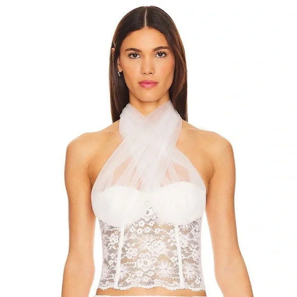 Lovers + Friends Elliot Top in White Lace NWT - Picture 3 of 8